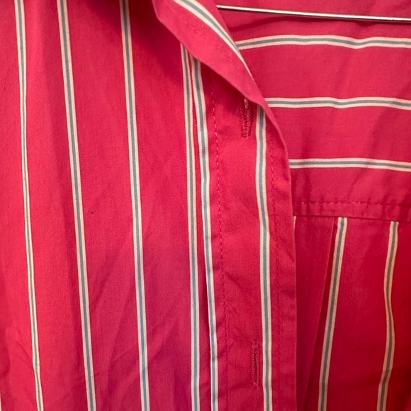 Evereve pink and blue striped button down shirt - size Medium - Picture 3 of 4